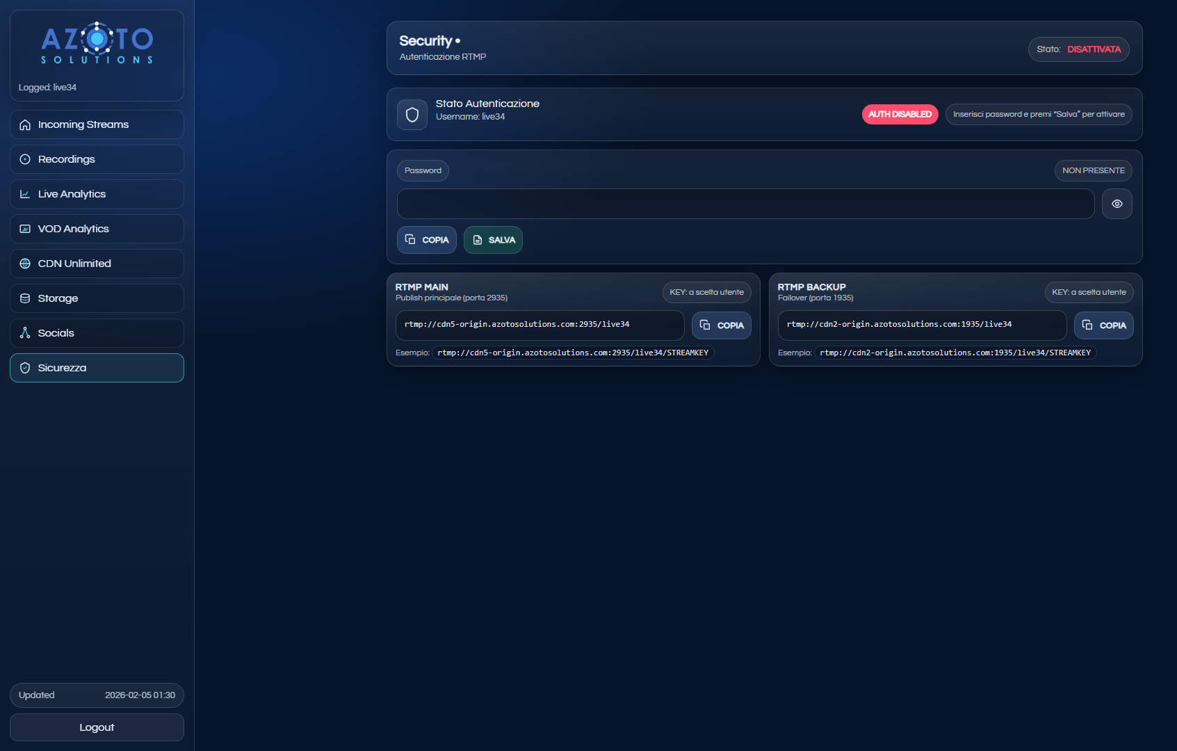 Security — Protezione flussi e continuità